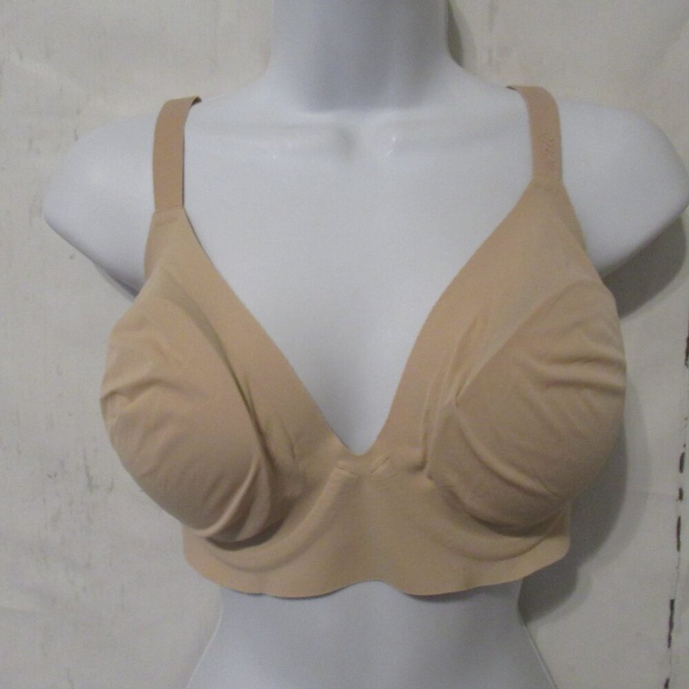 Aerie Bra 36DD Smoothez Plunge Beige Tan Underwire Back Closure